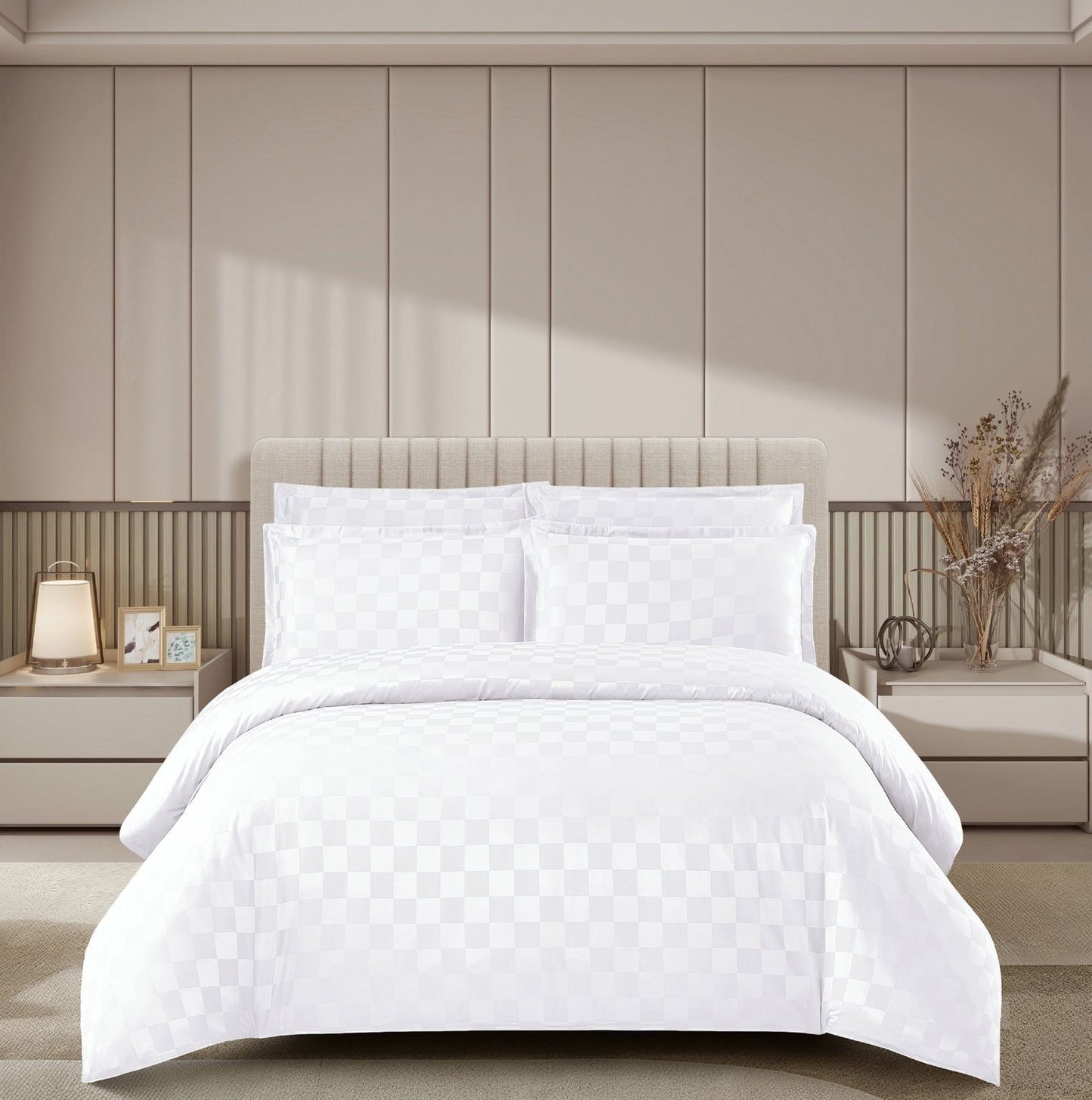 Lenjerie de pat damasc Luxury hotelier - cu elastic - 4 piese | 17020-PR