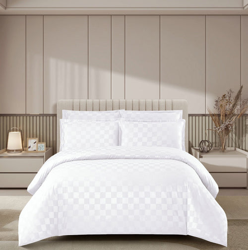 Lenjerie de pat damasc Luxury hotelier - cu elastic - 4 piese | 17020-PR