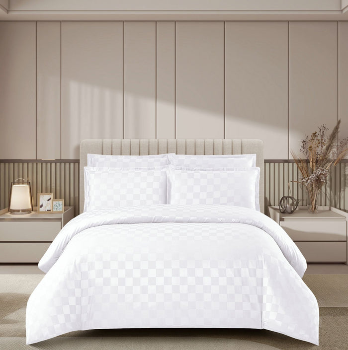 Lenjerie de pat damasc Luxury hotelier - cu elastic - 4 piese | 17020-PR